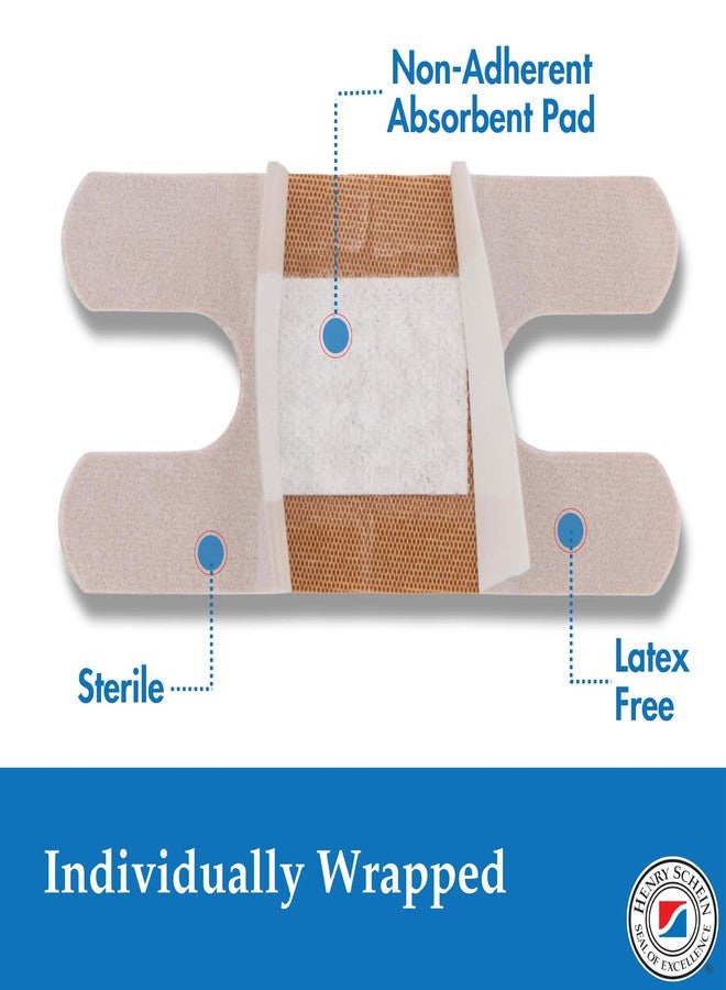 Henry Schein Fabric Knuckle Flexible Adhesive Bandages – 100 Count (1 Pack) Bandages with Non-Stick Pad, Latex Free, Wound Care for First Aid Kit, 1.5” x 3" - Image 3